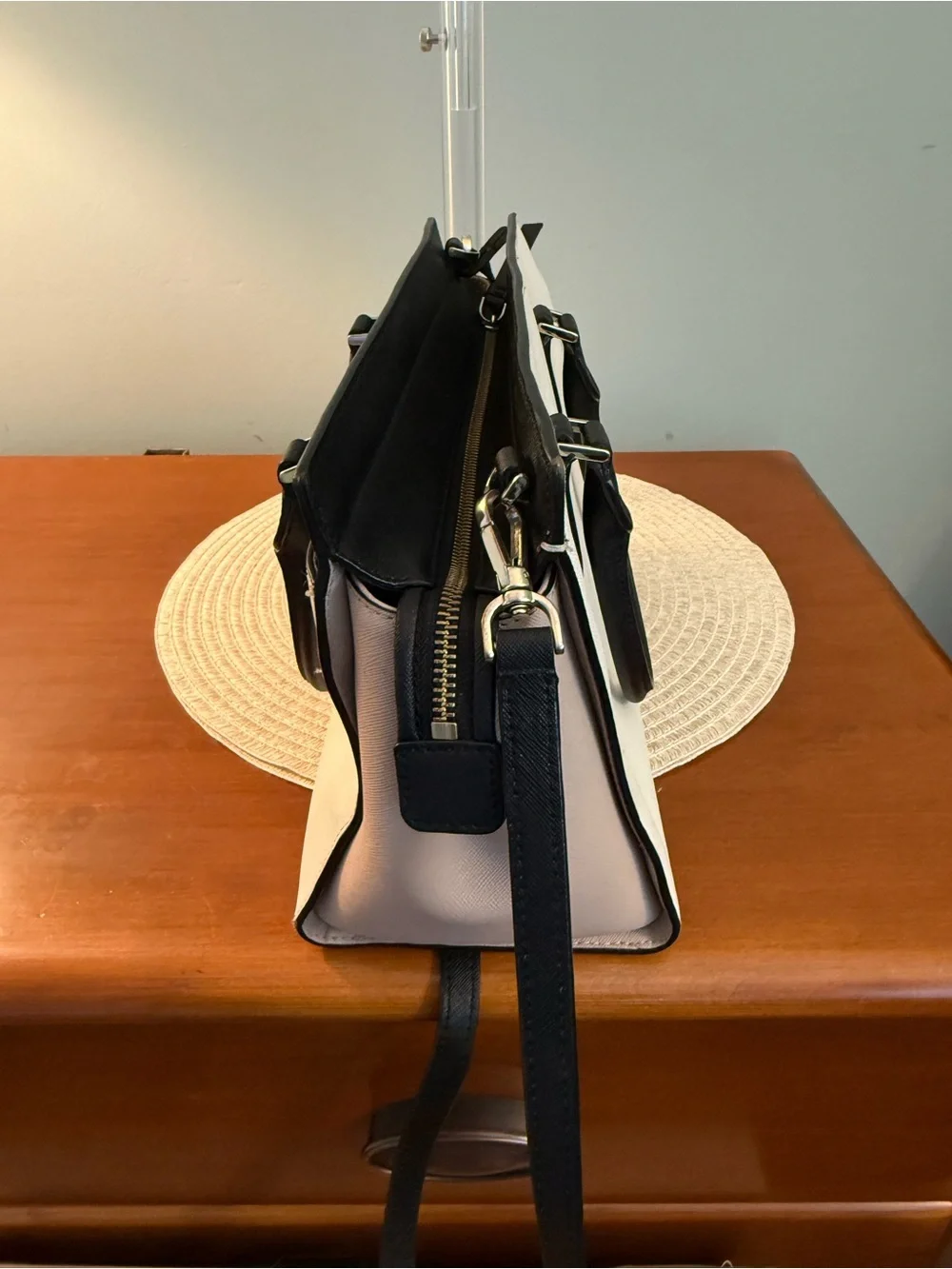 Kate Spade  White, Black and Blush Colorblock Satchel